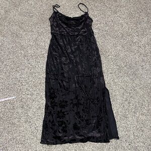 Taylor Black Floral Burnout Maxi Slip Dress